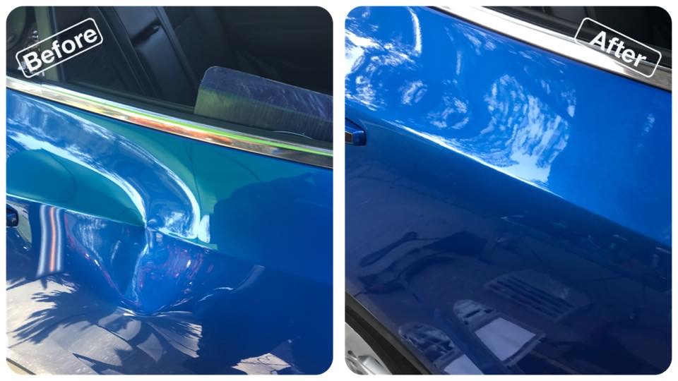 Large Dent on Top of Door Through Body Line